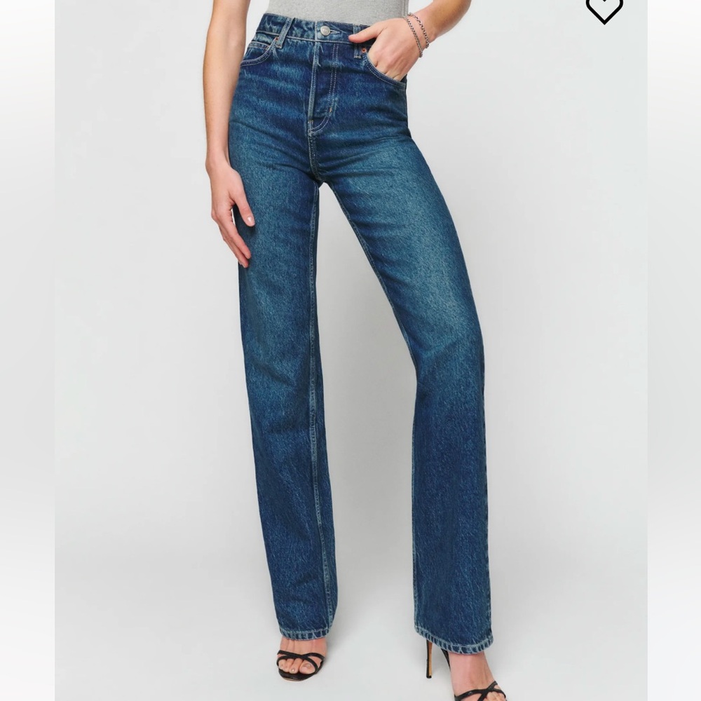 Reformation Liza High Rise Straight Jean in Laguna